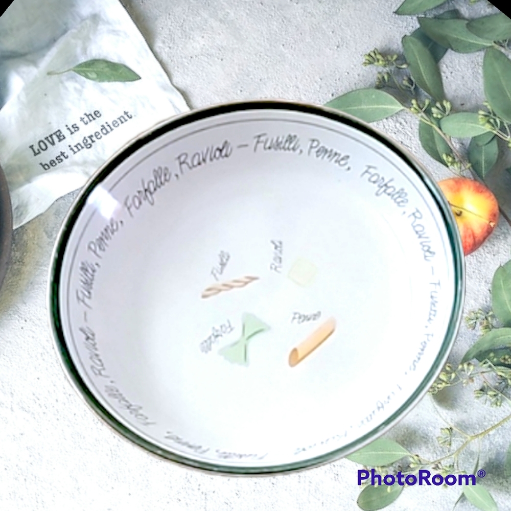 8 1/2" Stoneware Pasta Plates, Set of 2